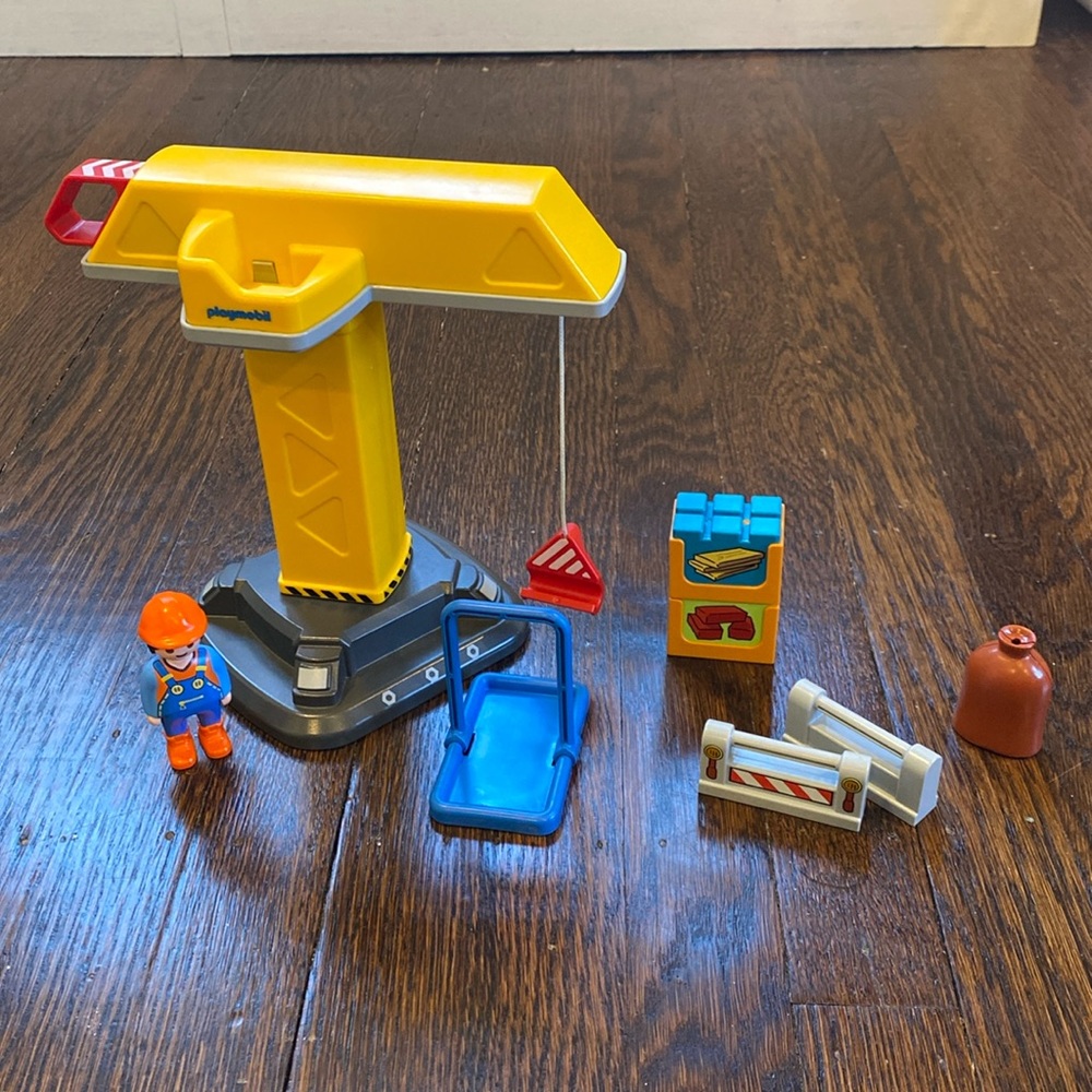 Playmobile 1.2.3. Construction Crane toy.